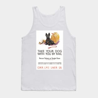 Take Your Dog With You By Rail - Vintage Railway Travel Poster - 1935 Tank Top